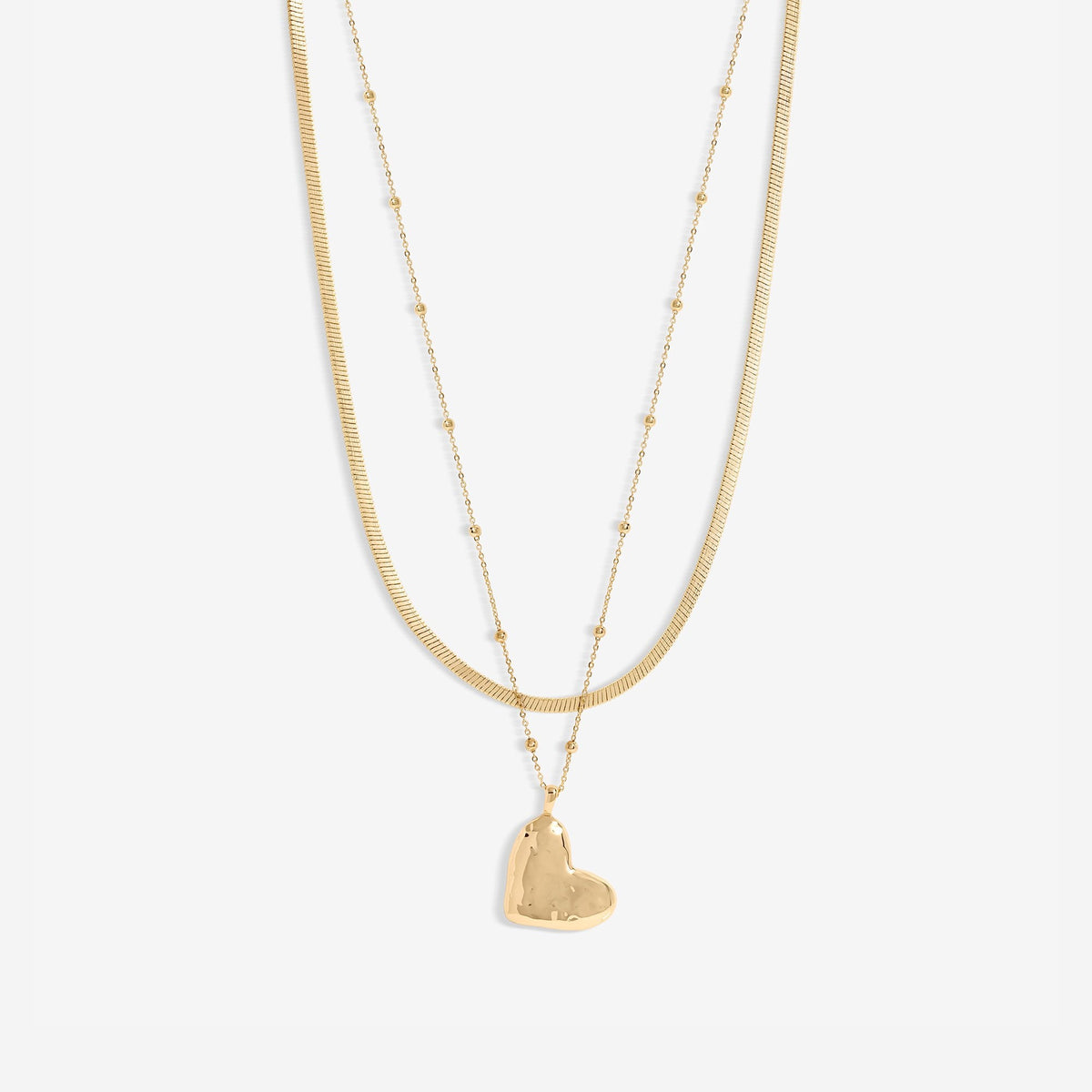 Jon Richard Gold Plated Double Row Molten Heart Necklace