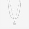 Jon Richard Silver Plated Double Row Molten Heart Necklace
