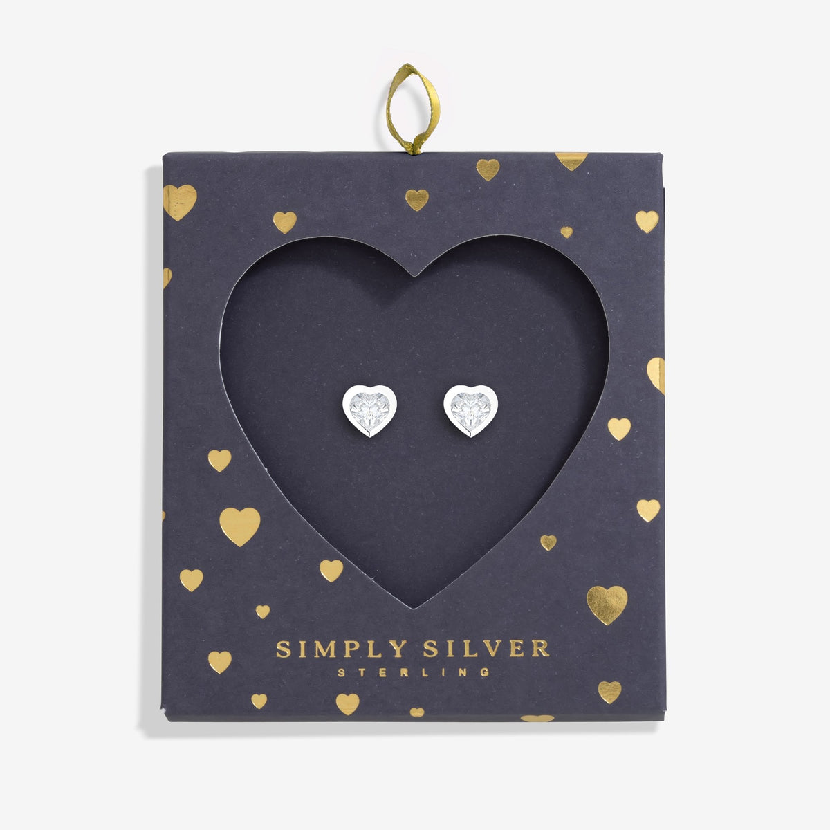 Simply Silver Sterling Silver 925 Heart Stud Earrings - Gift Boxed