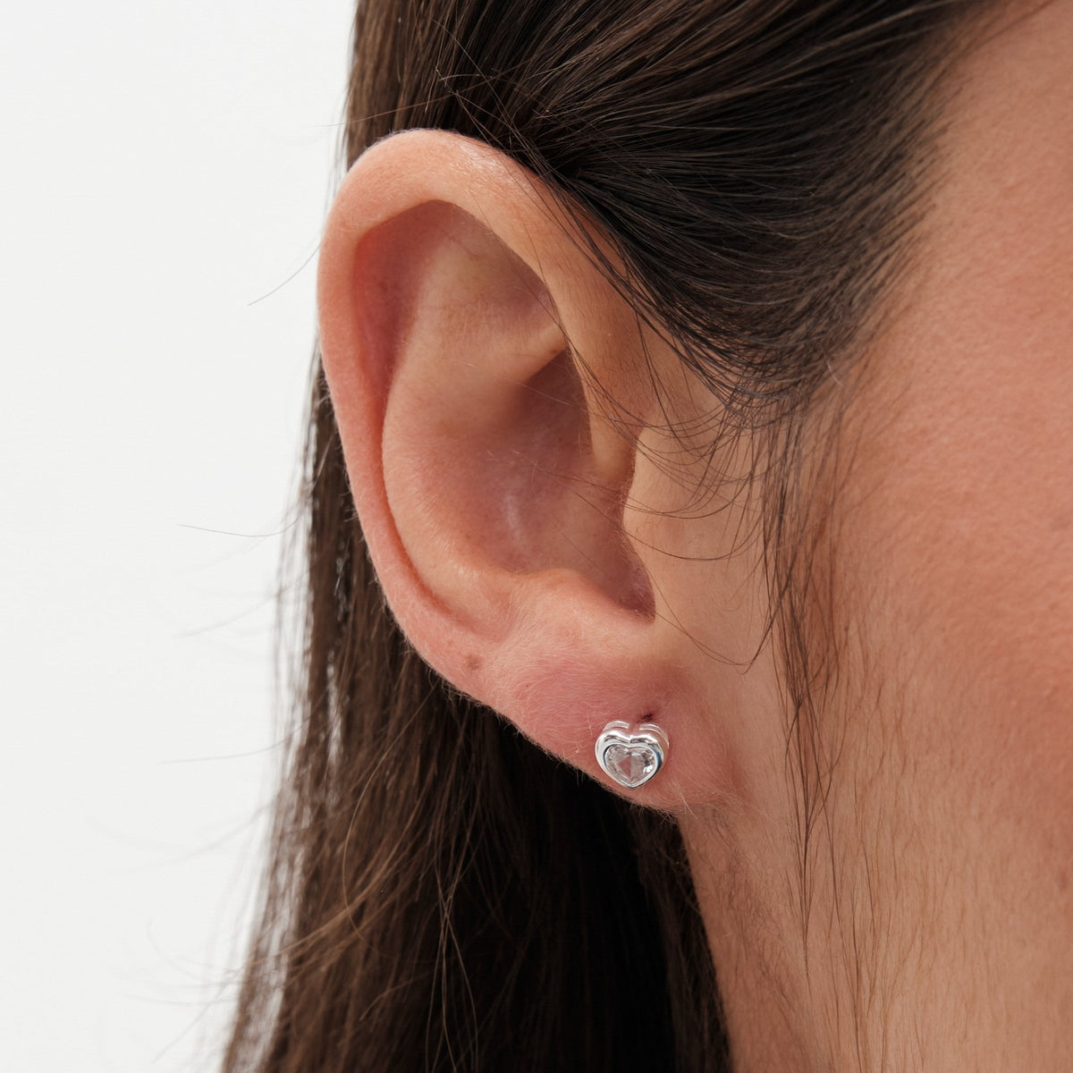 Simply Silver Sterling Silver 925 Heart Stud Earrings - Gift Boxed