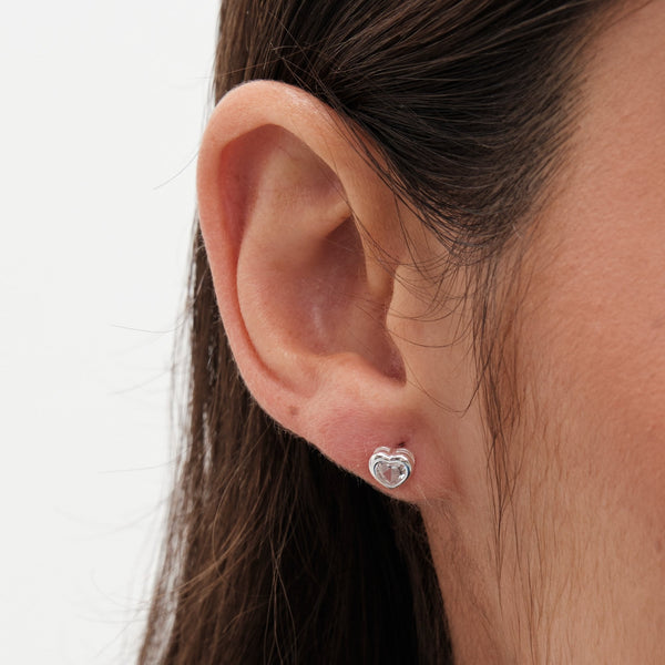Simply Silver Sterling Silver 925 Heart Stud Earrings - Gift Boxed