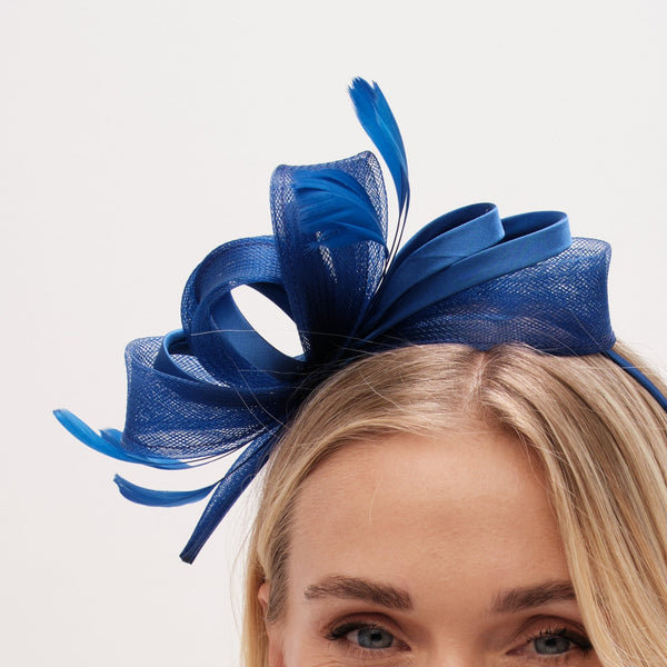Jon Richard Medium Colbalt Blue Fascinator Headband