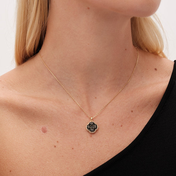 Jon Richard Cubic Zirconia Jet Clover Pendant