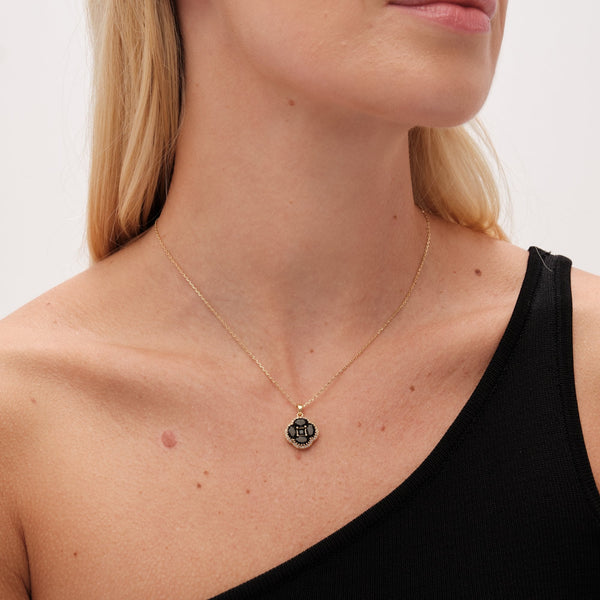 Jon Richard Cubic Zirconia Jet Clover Pendant
