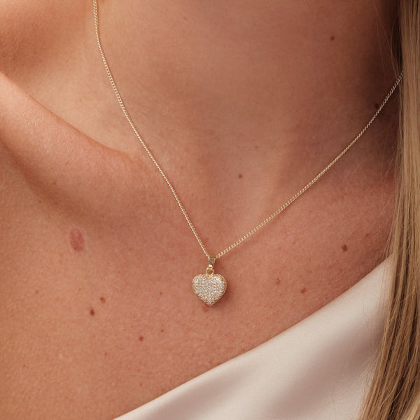 Inicio Gold Plated And Pave Heart Set - Gift Boxed