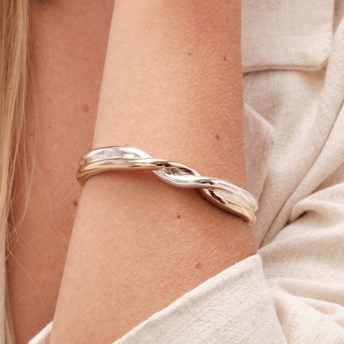 Jon Richard Two Tone Twisted Cuff