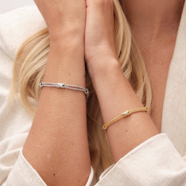 Jon Richard Gold Plated Mesh And Kiss Bracelet