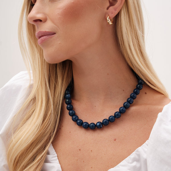 Mood Gold Blue Lapis Orb Allway Necklace