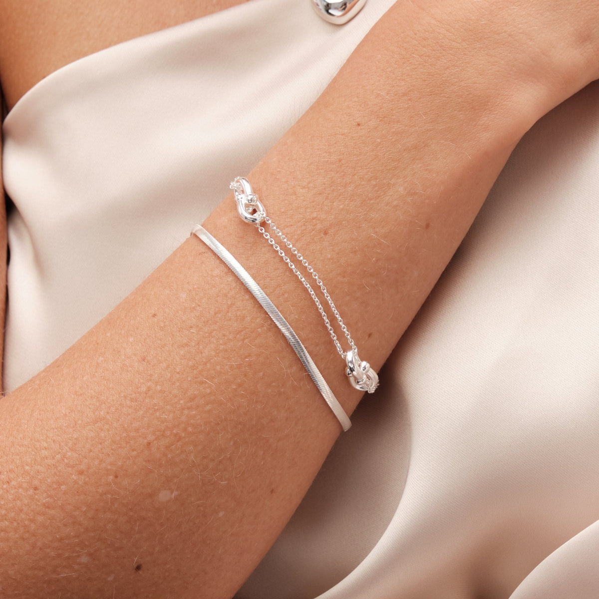 Simply Silver Sterling Silver 925 Double Chain Link Bracelet