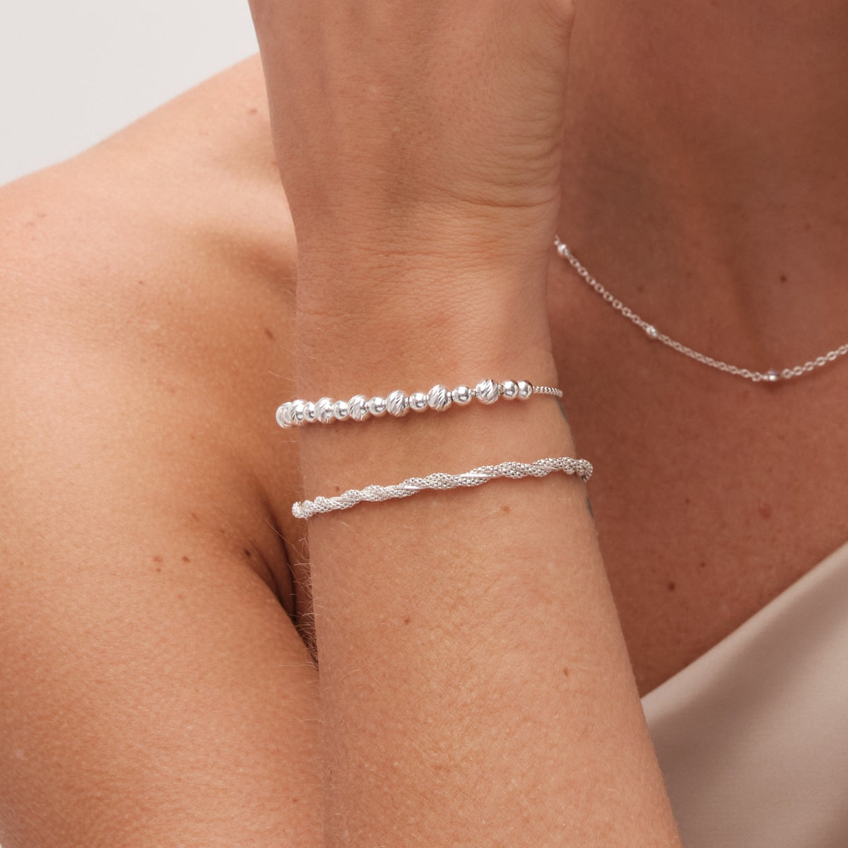 Simply Silver Sterling Silver 925 Textured Twist Rope Chain Bracelet