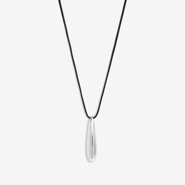 Jon Richard Silver Teardrop Cord Necklace