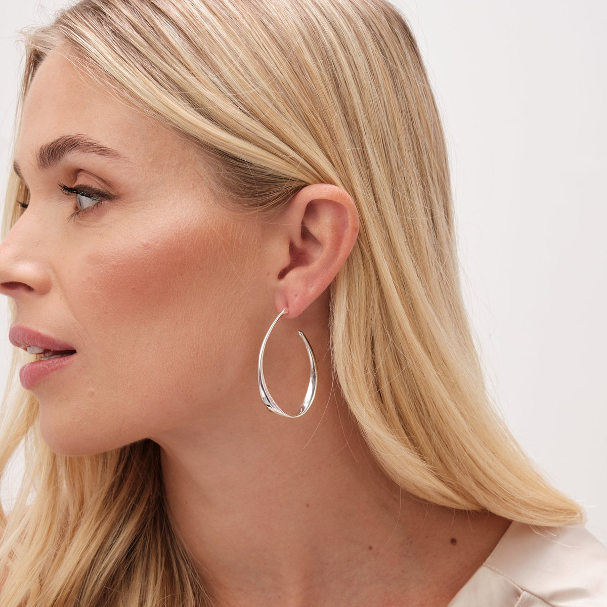 Jon Richard Silver Plated Polished Twist Hoop Earrings