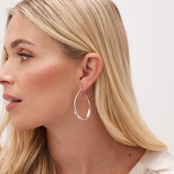 Jon Richard Silver Plated Polished Twist Hoop Earrings