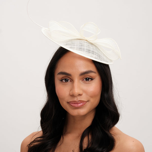 Jon Richard Ivory Woven Bow Fascinator