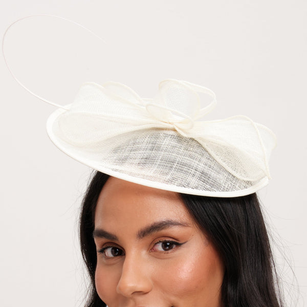 Jon Richard Ivory Woven Bow Fascinator