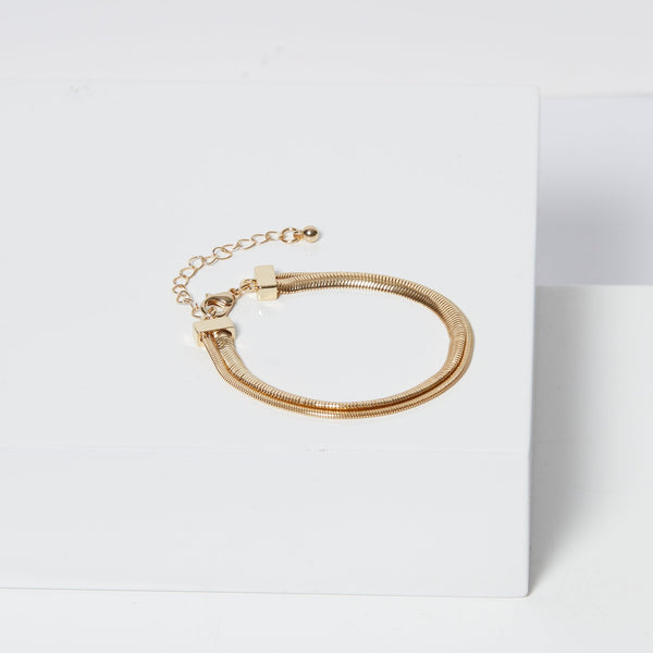 Jon Richard Gold Plated Double Row Snake Chain Bracelet