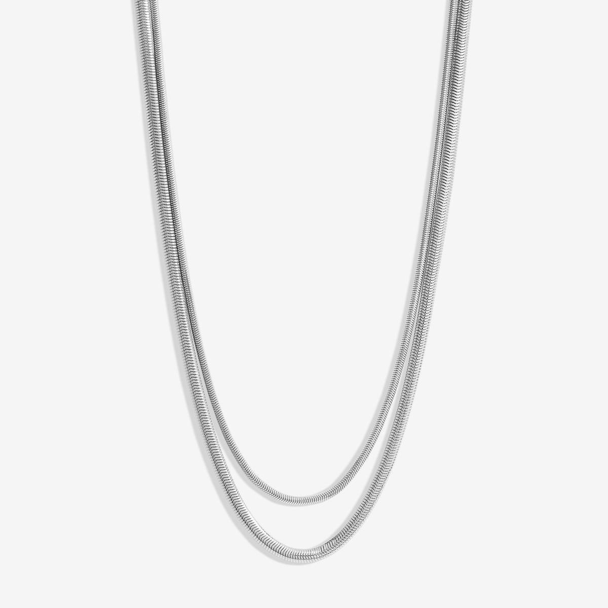 Jon Richard Silver Plated Double Row Snake Chain Necklace