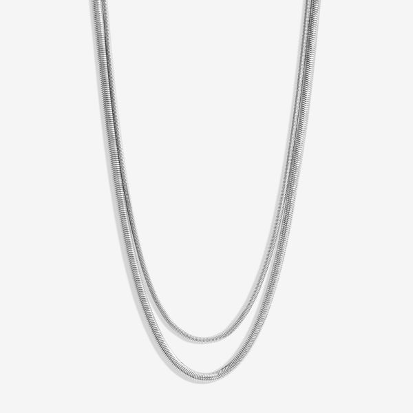 Jon Richard Silver Plated Double Row Snake Chain Necklace