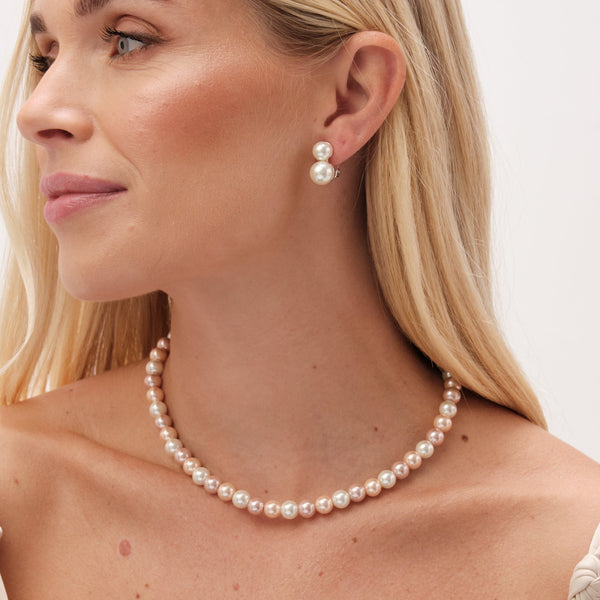 Jon Richard Double Pearl Clip Earrings