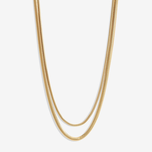 Jon Richard Gold Plated Double Row Snake Chain Necklace