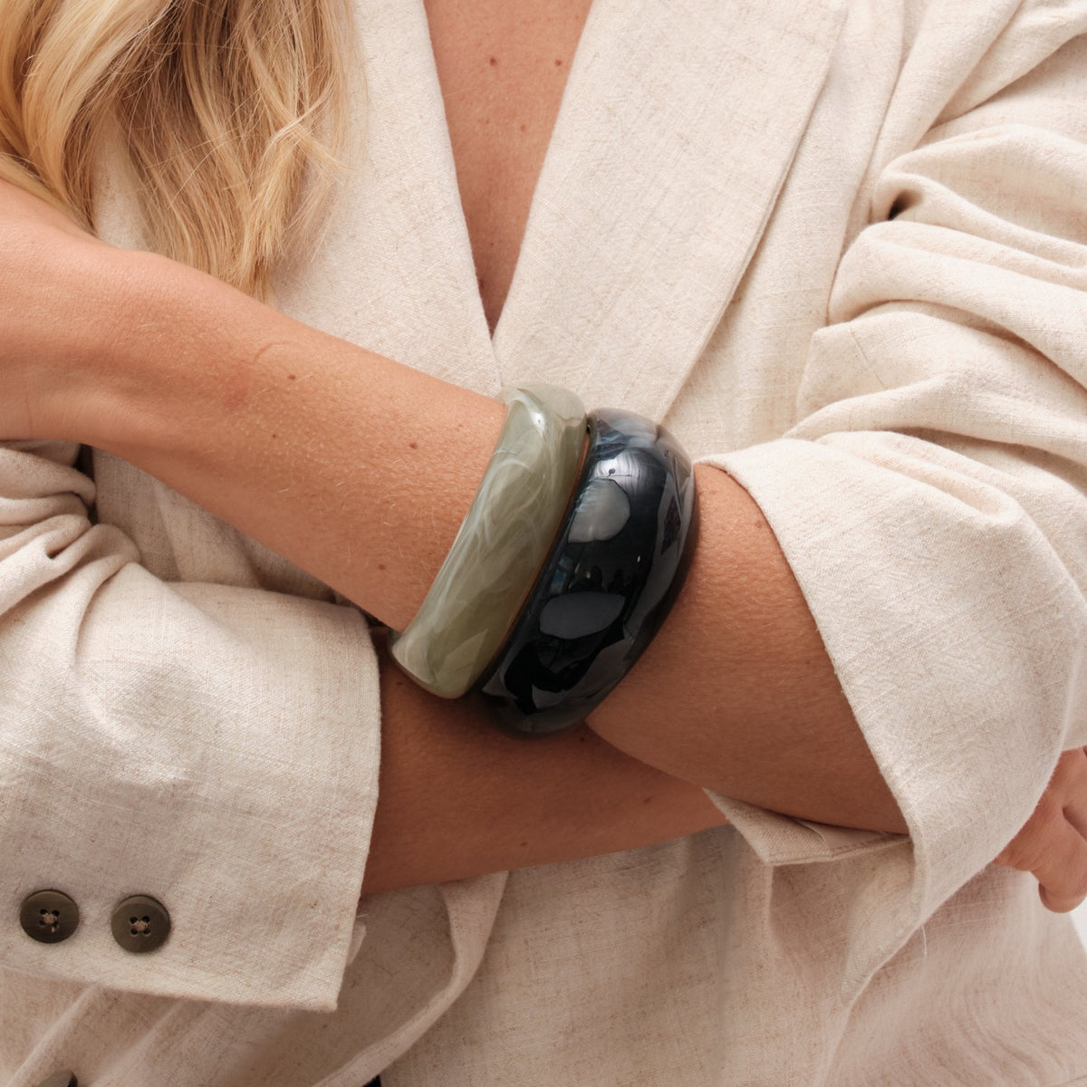 Mood Blue Resin Statement Stacker Bracelet