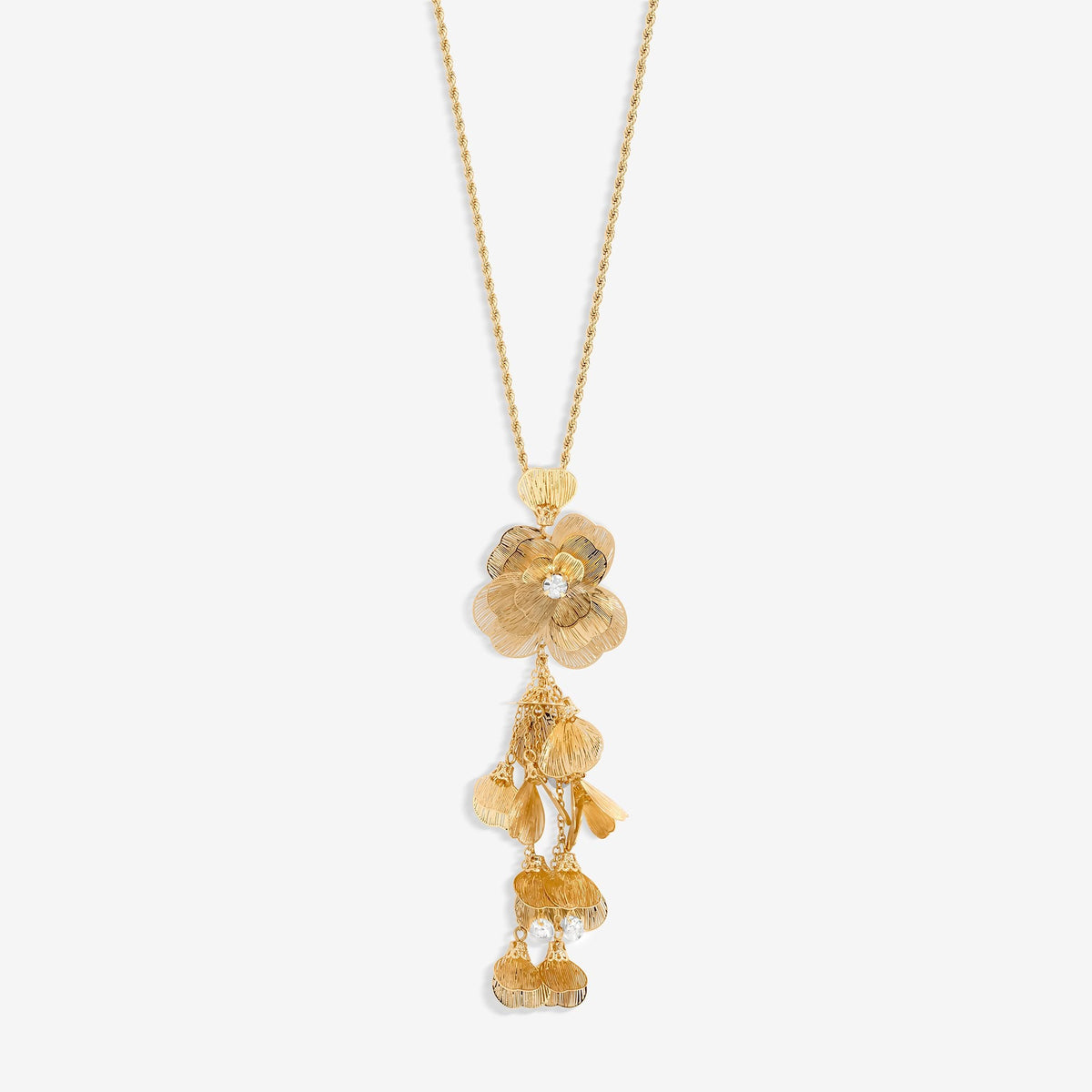 Mood Gold Crystal Laser Cut Statement Pendant Necklace