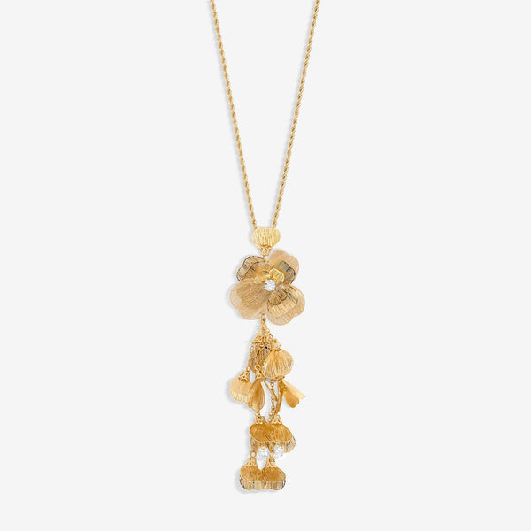 Mood Gold Crystal Laser Cut Statement Pendant Necklace