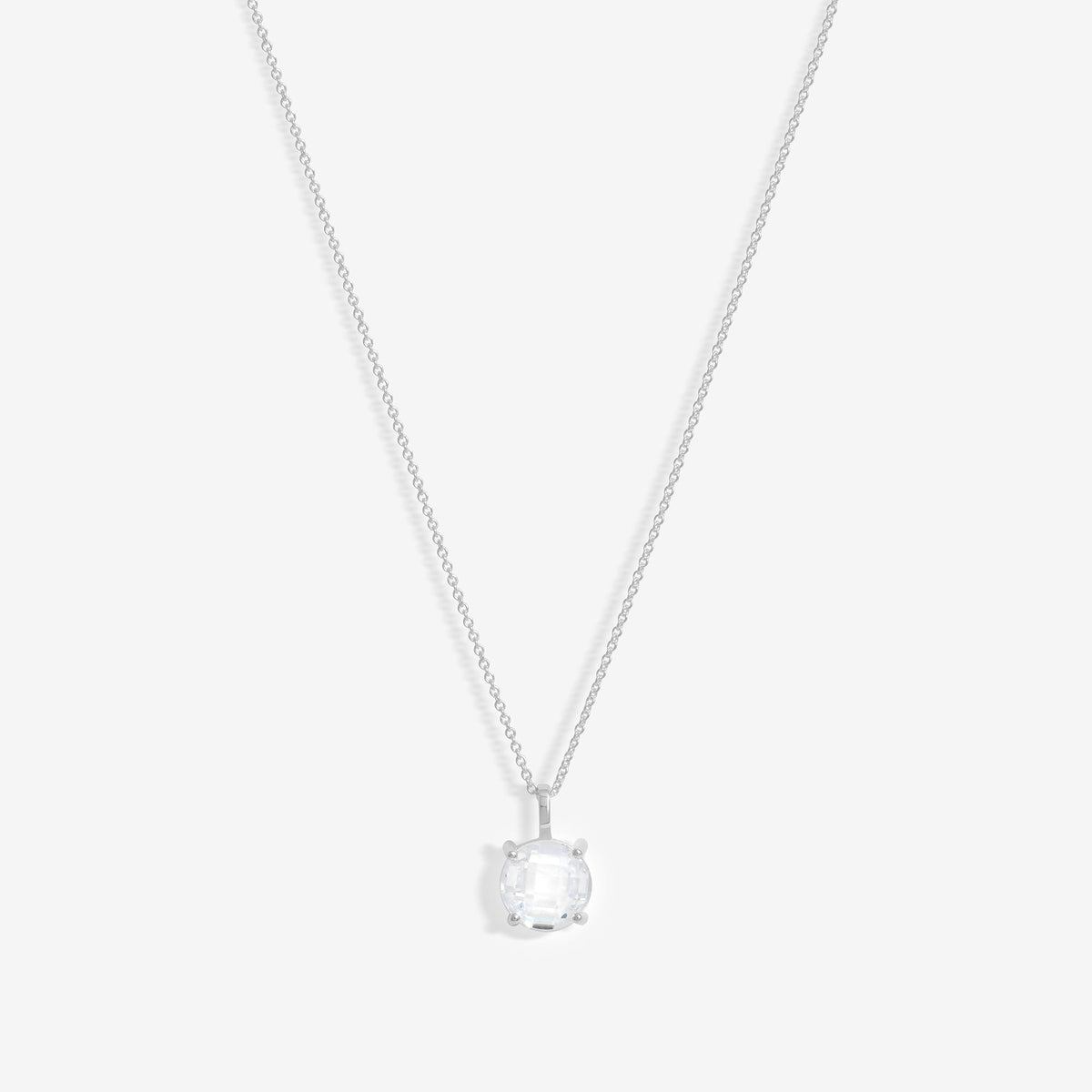 Simply Silver Sterling Silver 925 Cubic Zirconia Faceted Drop Pendant