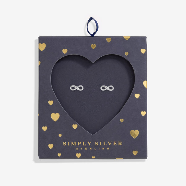 Simply Silver Sterling Silver 925 Infinity Stud Earrings - Gift Boxed
