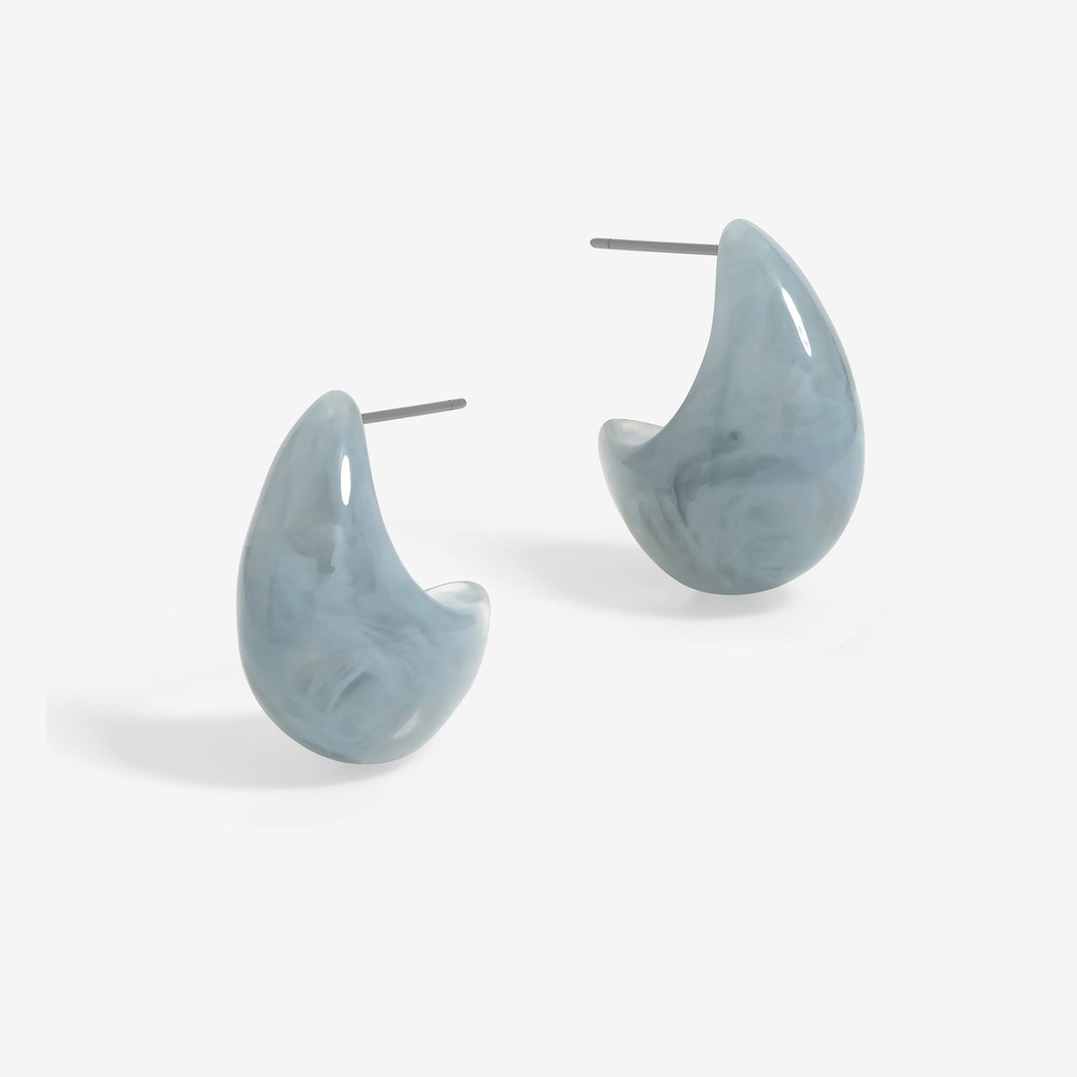 Jon Richard Blue Resin Dome Earrings