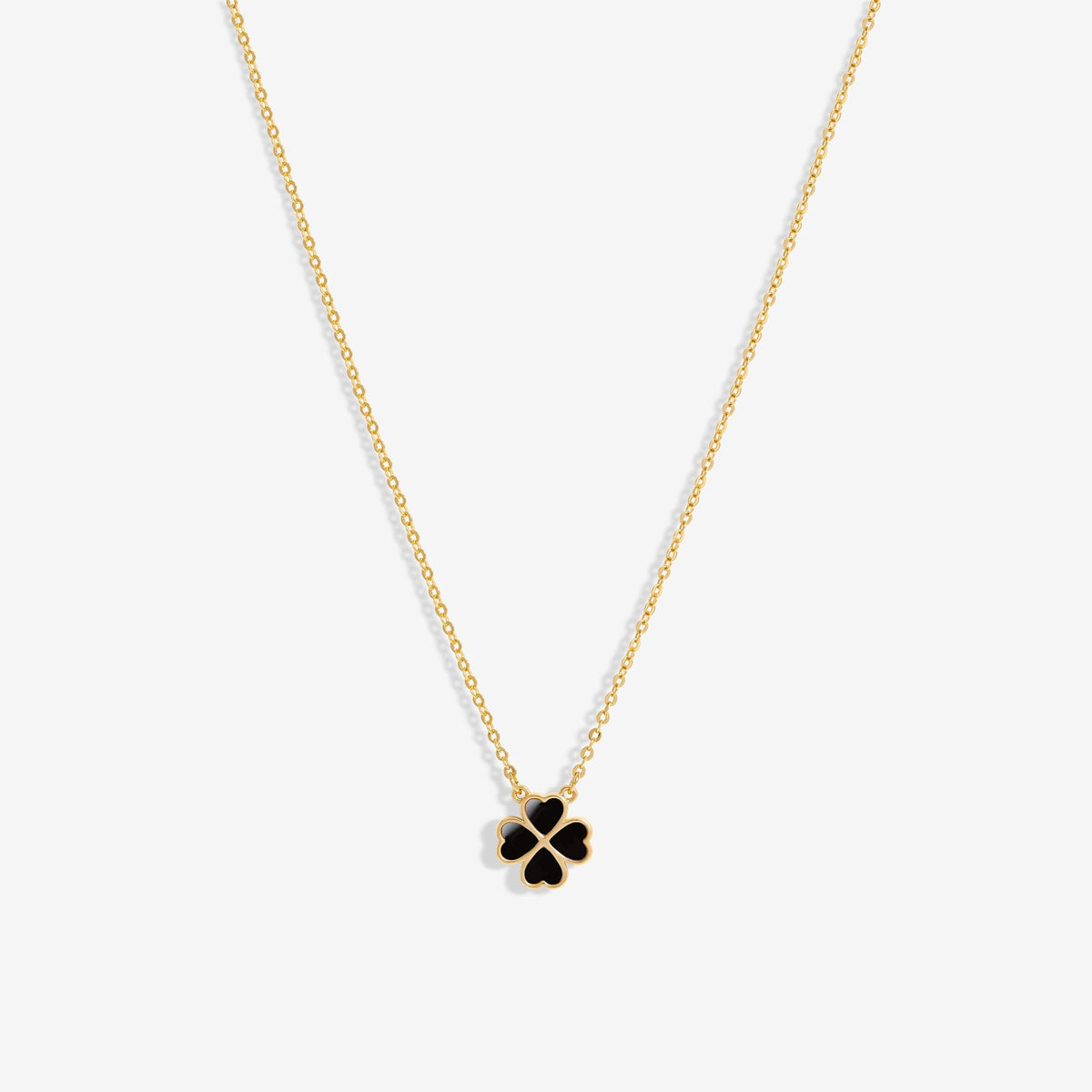 Jon Richard Gold Plated And Jet Heart Clover Pendant