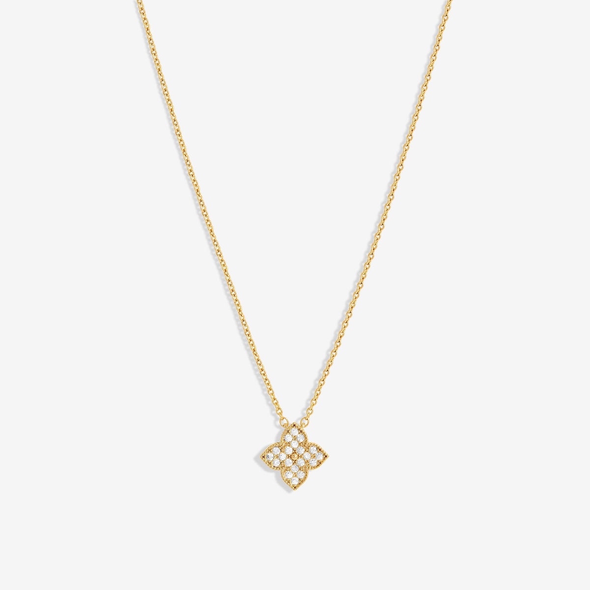 Jon Richard Gold Plated Pave Clover Pendant