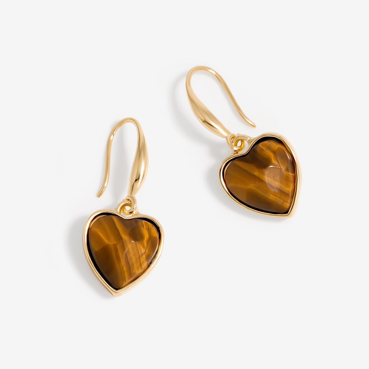 Jon Richard Tigers Eye Heart Drop Earrings