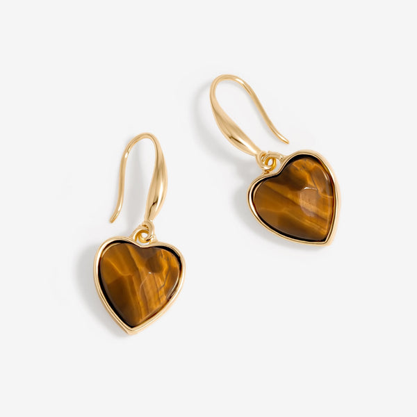 Jon Richard Tigers Eye Heart Drop Earrings