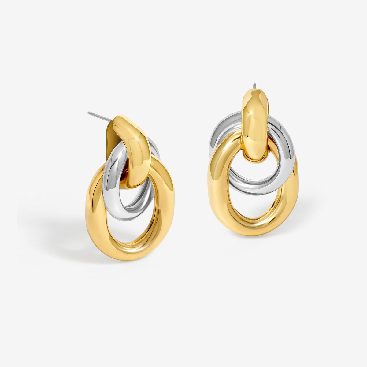Jon Richard Two Tone Door Knocker Earrings