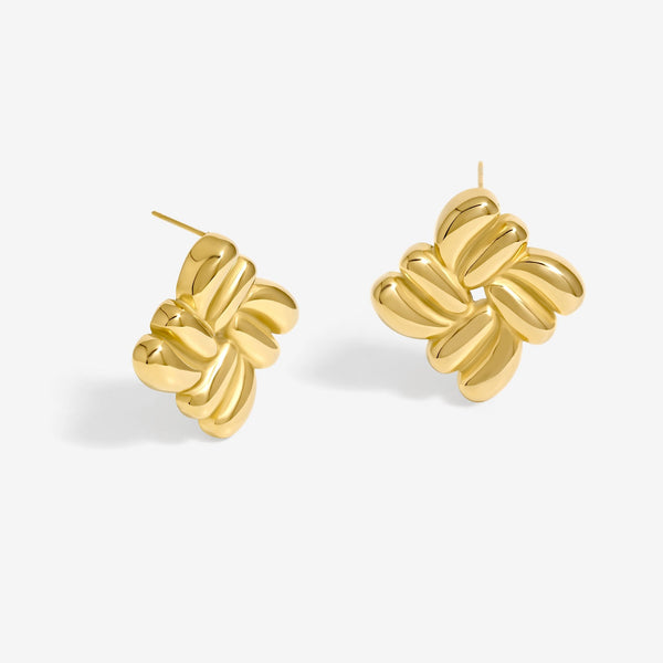 Jon Richard Gold Plated Ridged Large Stud Earrings