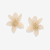 Mood Cream Resin Flower Statement Drop Earrings