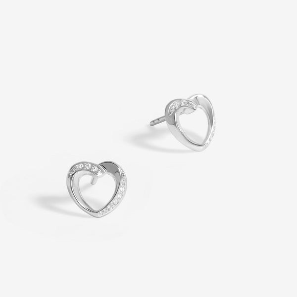 Simply Silver Sterling Silver 925 Cubic Zirconia Twisted Heart stud Earrings
