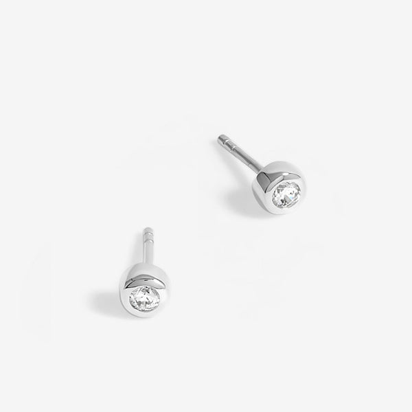 Simply Silver Sterling Silver 925 Polished And Cubic Zirconia Stud Earrings