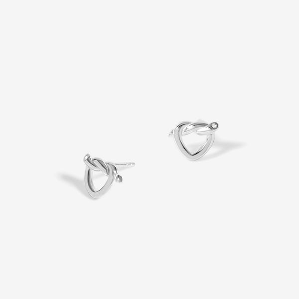 Simply Silver Sterling Silver 925 Polished Knot Heart Stud Earrings