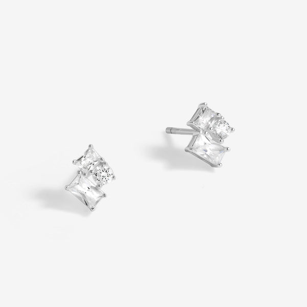 Simply Silver Sterling Silver 925 Cubic Zirconia Scattered Stone Stud Earrings