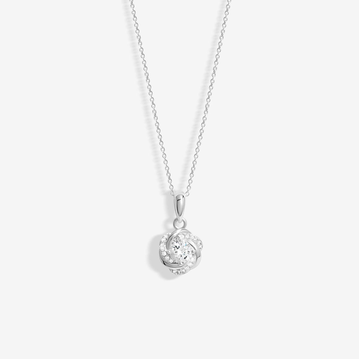 Simply Silver Sterling Silver 925 Cubic Zirconia Twist Halo Pendant