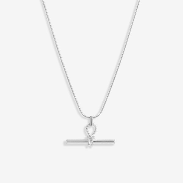 Simply Silver Sterling Silver 925 Polished Textured T bar Pendant