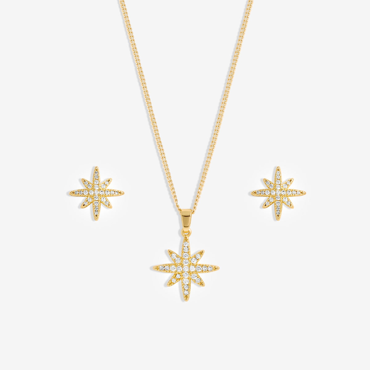 Inicio Gold Plated Cubic Zirconia Star Set - Gift Boxed