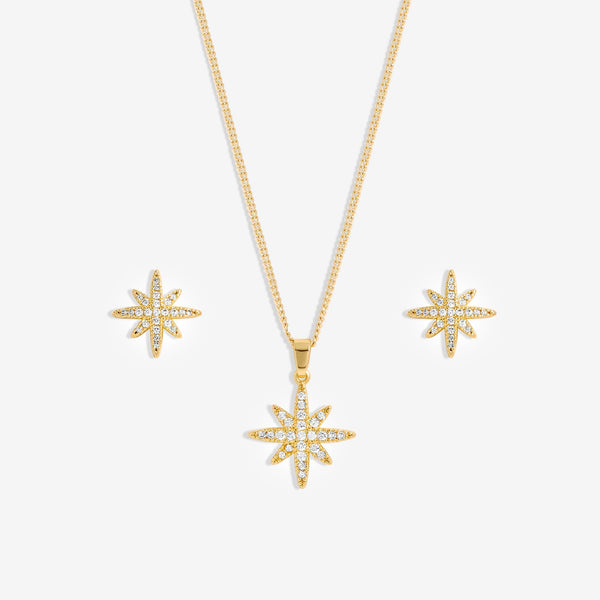 Inicio Gold Plated Cubic Zirconia Star Set - Gift Boxed