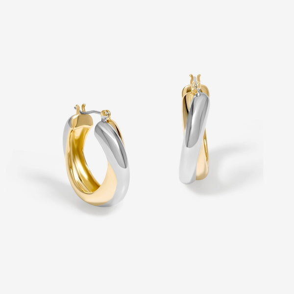 Jon Richard Gold Plated Two Tone Hoop Earrings