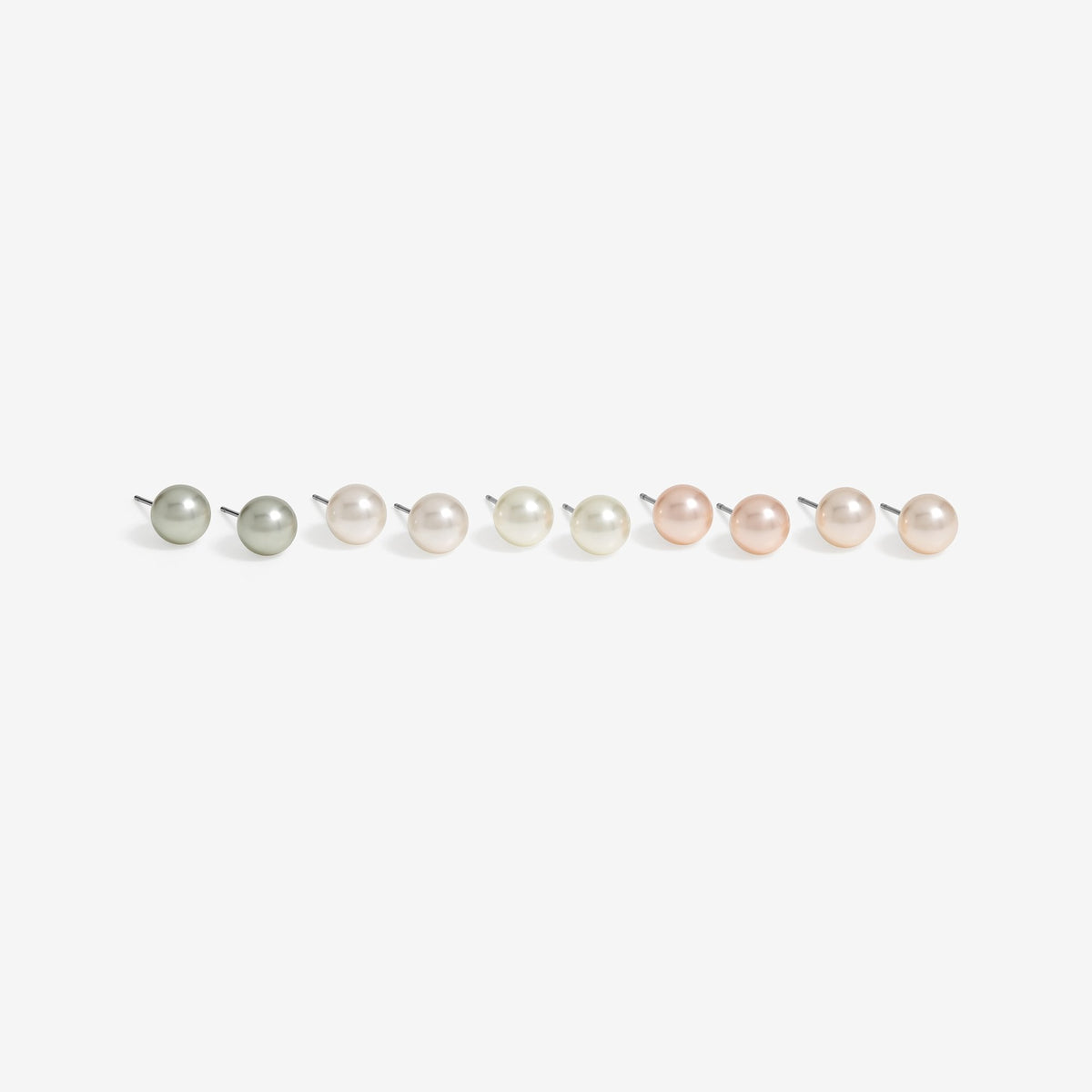 Mood Coloured Pearl Stud Earrings - Pack Of 5