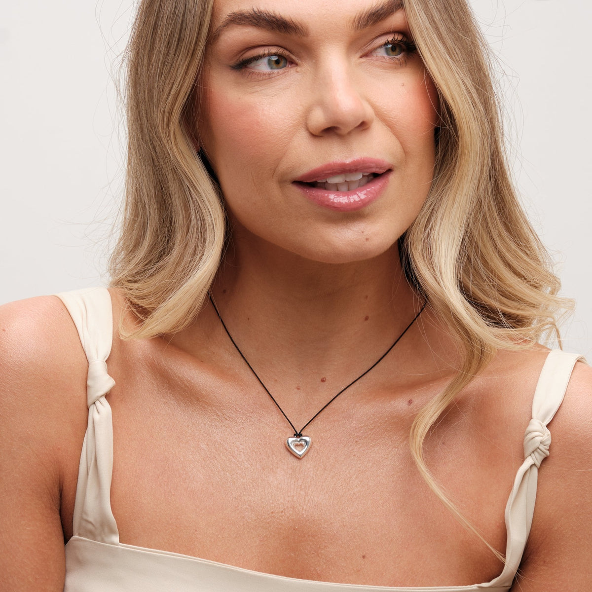 Simply Silver Sterling Silver 925 Cord Heart Pendant