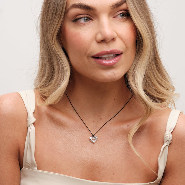 Simply Silver Sterling Silver 925 Cord Heart Pendant