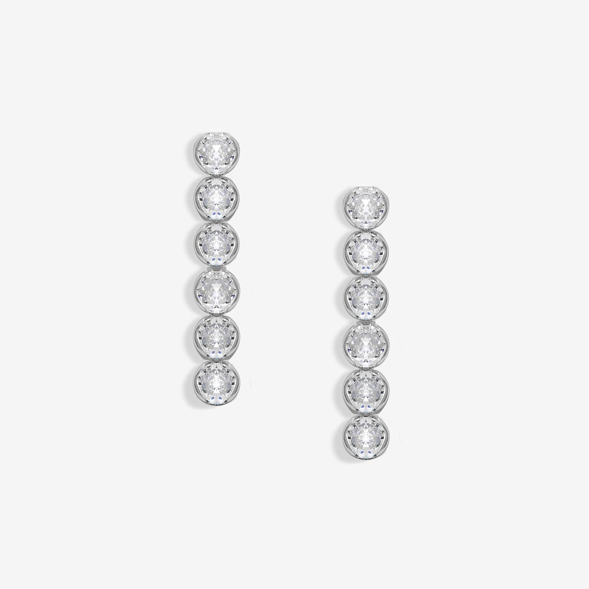 Jon Richard Rhodium Plated Cubic Zirconia Tennis drop Earrings